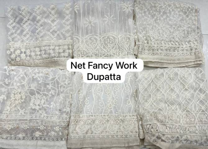 Mamaji Net Fancy Work Stole Dupatta Wholesale Price In Surat